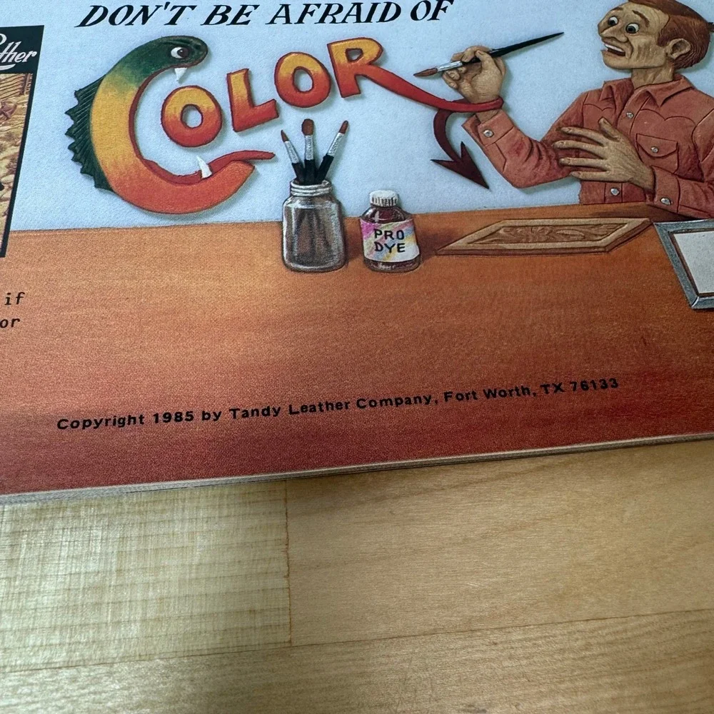 Vintage 1985 Coloring Leather Al Stohlman Tandy Leather Co Book 1942 Craft Guide